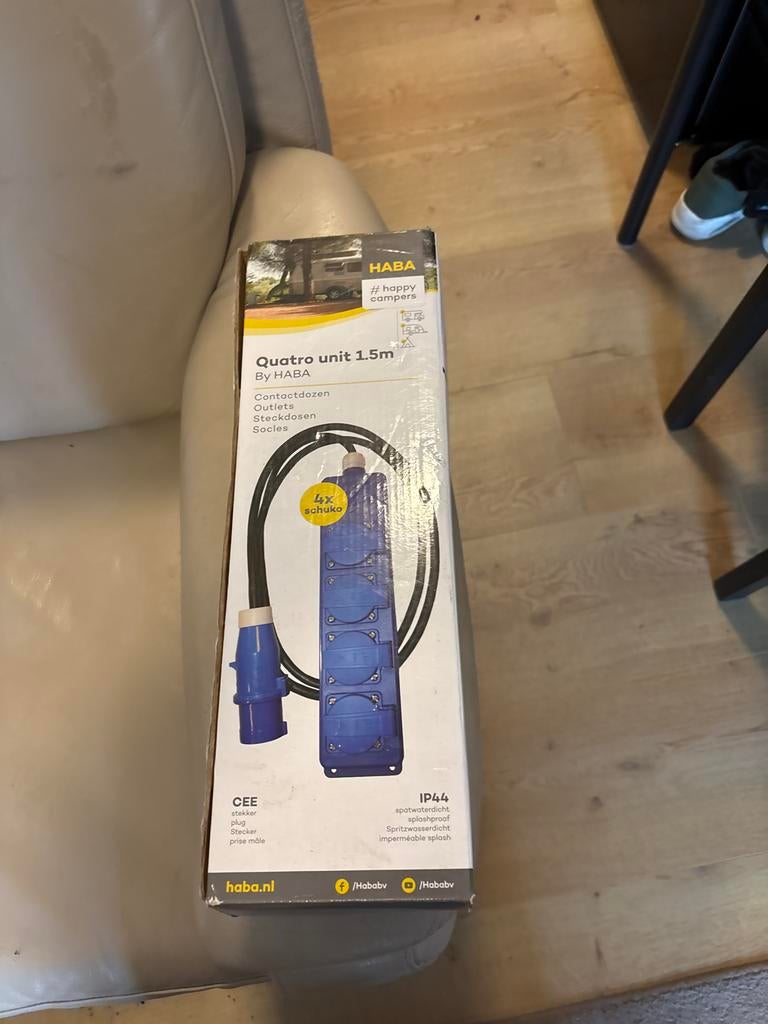 HABA Quattro 1.5M IP44 CEE Camping Verlengkabel, Ophalen, Nieuw