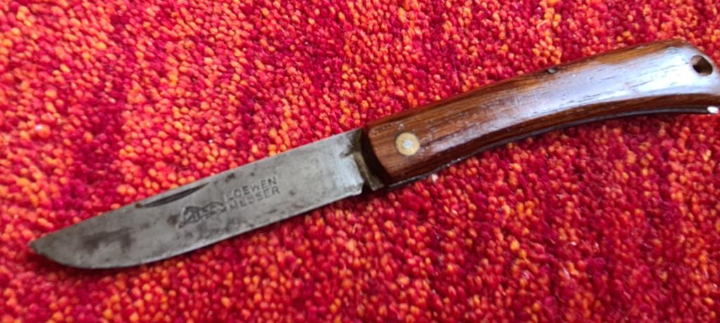 Vintage Loewe Messer zakmes met houten handvat, Ophalen of Verzenden