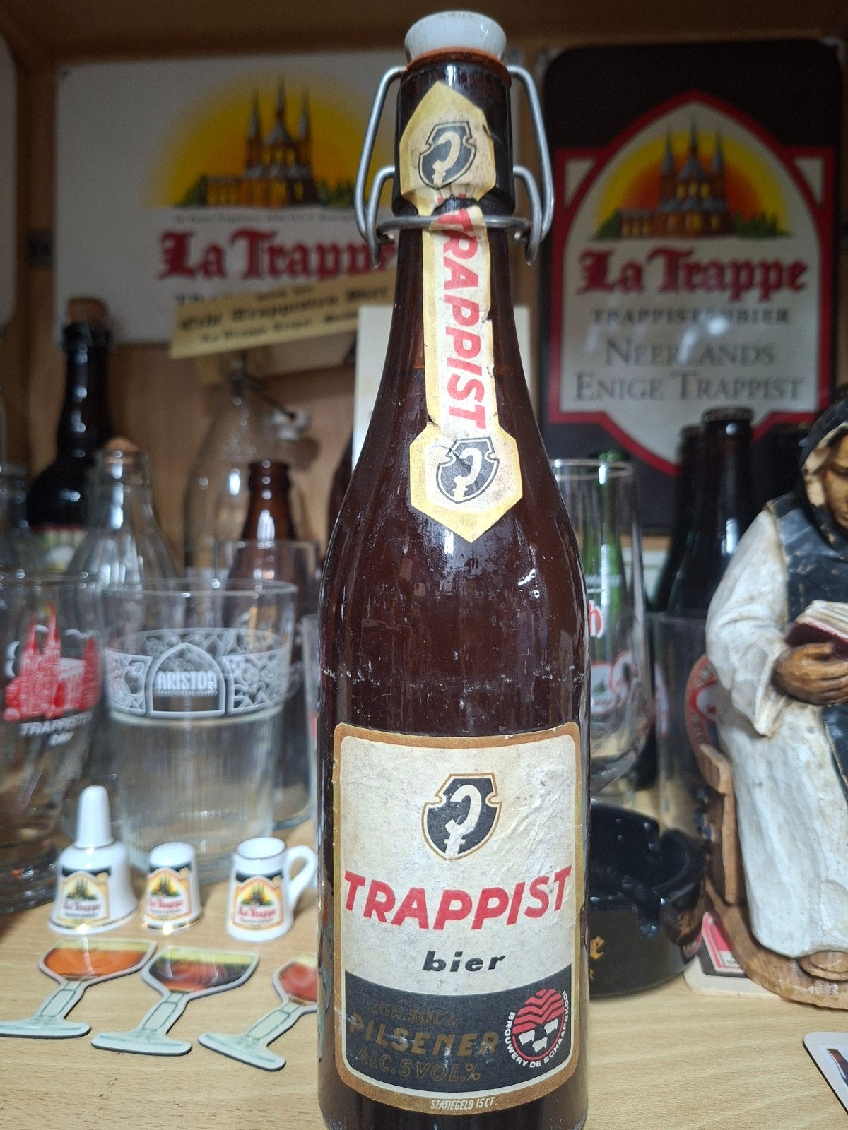Oude La Trappe Trappistenbier fles met beugeldop, Ophalen of Verzenden, Zo goed als nieuw, Flesje(s), La Trappe