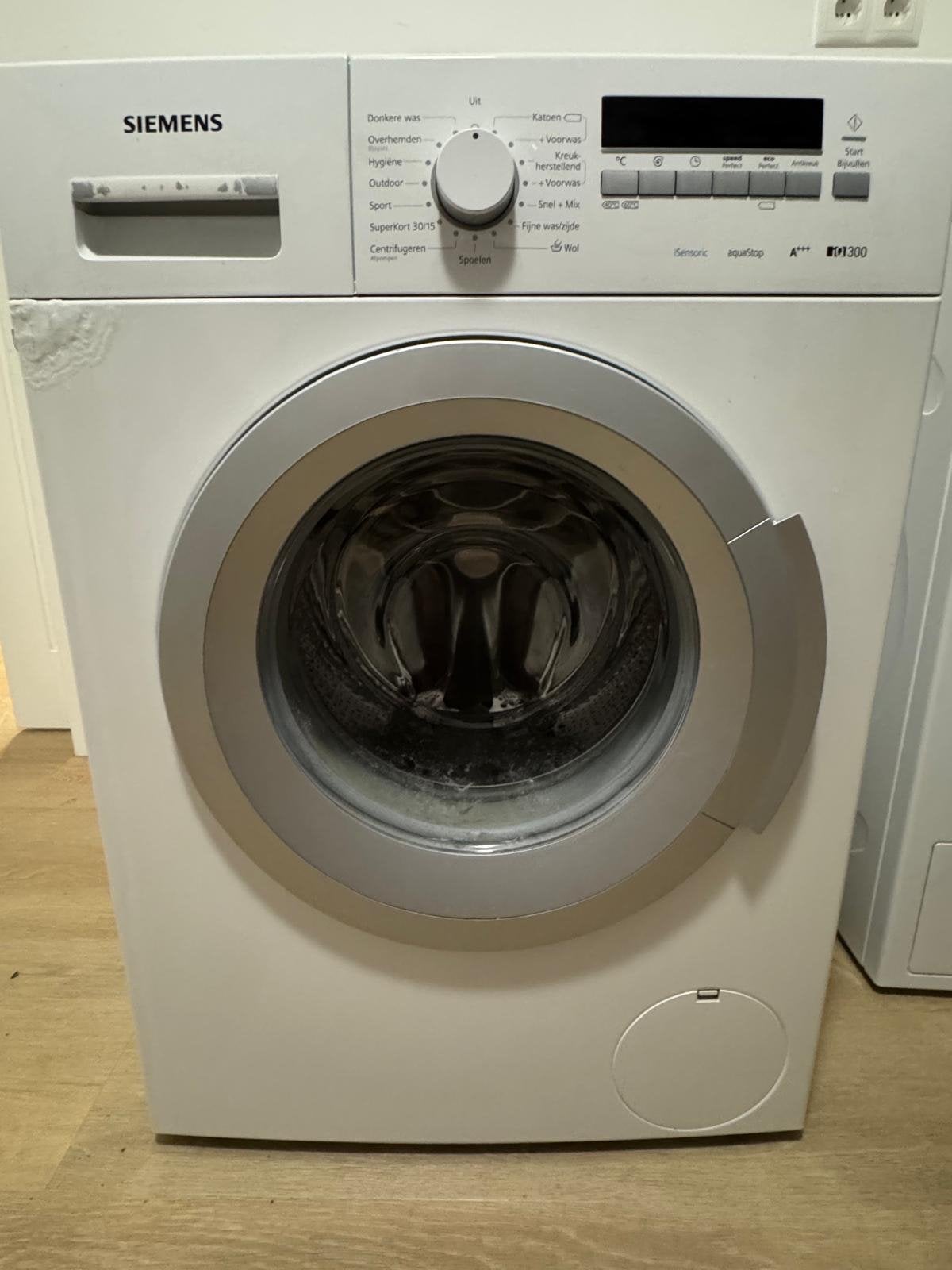 Siemens wasmachine uit 2016 - Gebruikt met roestschade, Ophalen, Gebruikt, Voorlader, Kort programma