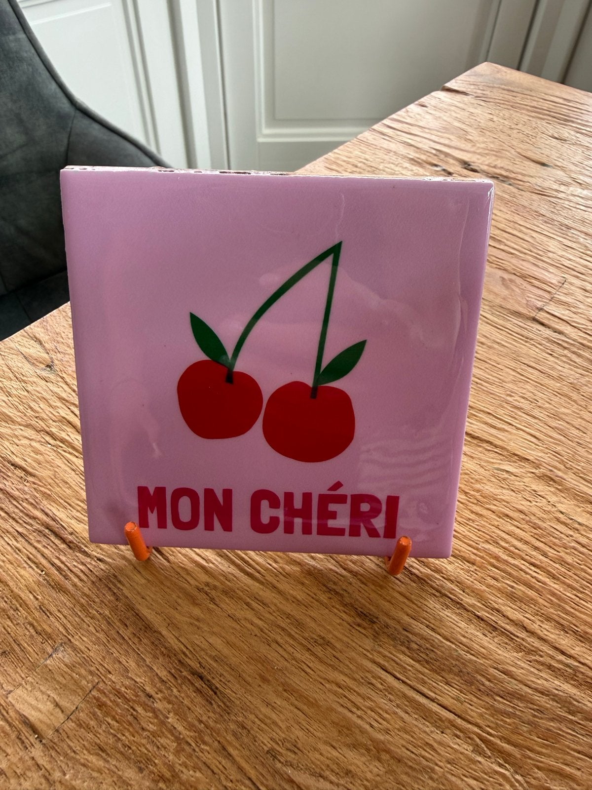 Leuke Tegelspreuk 'Mon Chéri' - Decoratie & Cadeau, Ophalen of Verzenden