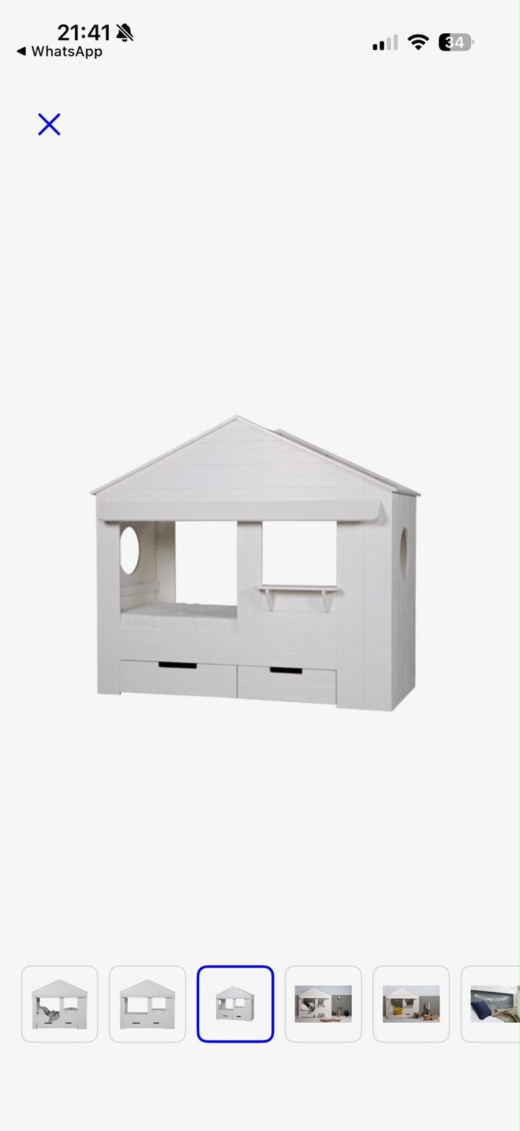 Kinderbed / Bedhuisje / Bedstee met lades - Wit, Ophalen, Gebruikt, 90 cm, Eenpersoons