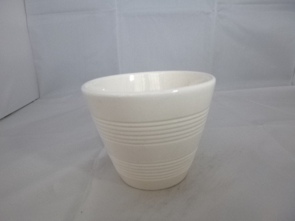leuke witte vintage bloempot, Tuin en Terras, Gebruikt, Rond, Ophalen of Verzenden, Aardewerk