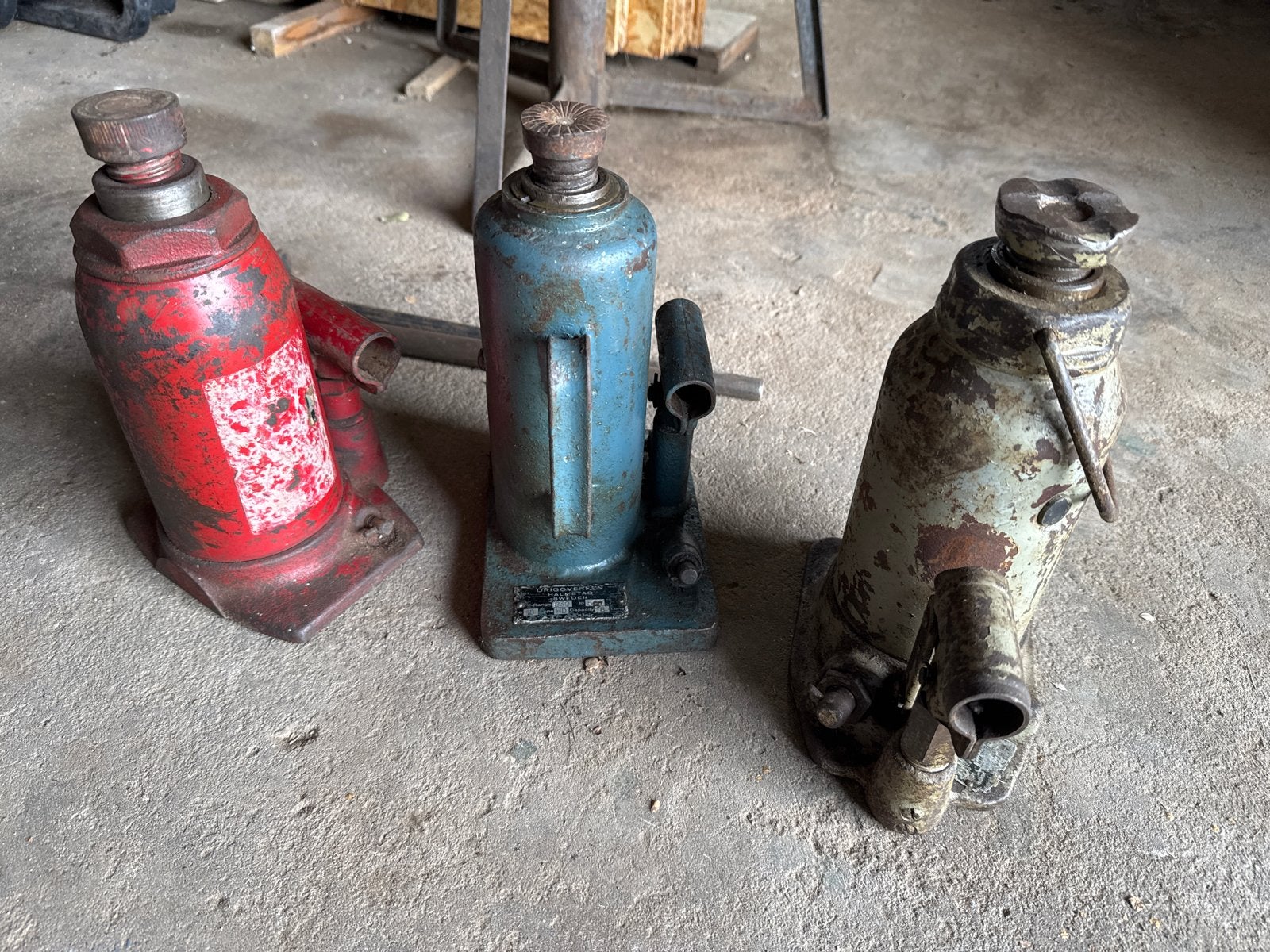 Set van 3 robuuste potkrikken - Diverse maten, Ophalen, Gebruikt, Hydraulisch, Potkrik