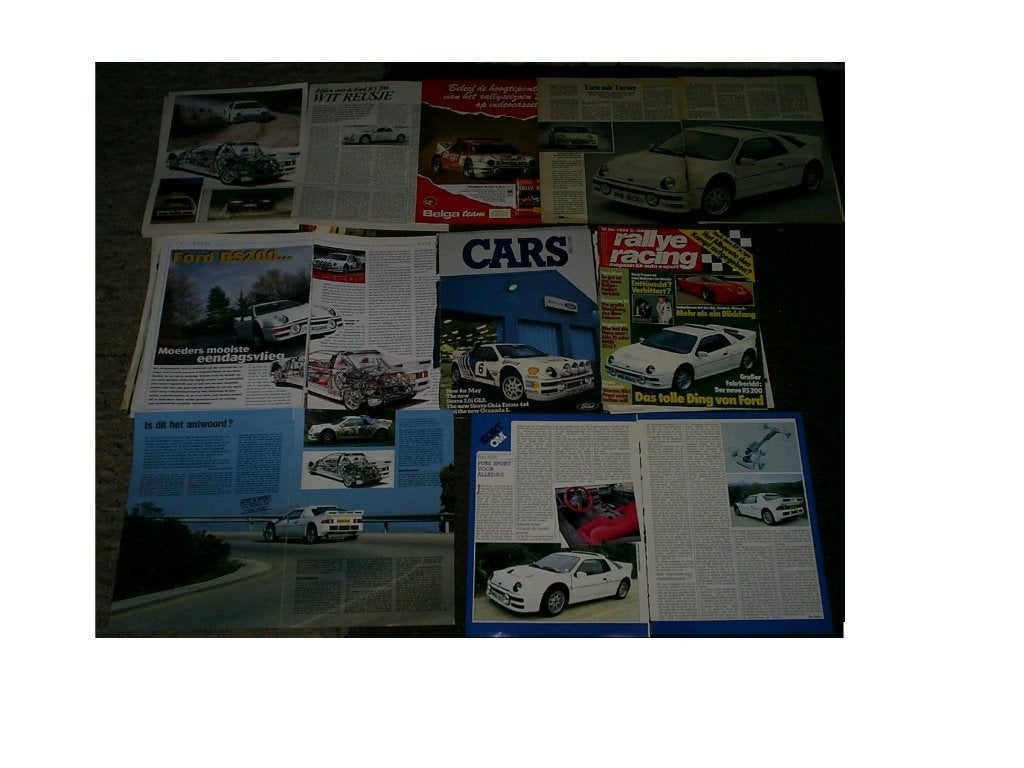 Ford RS 200 40 verschillende testen / info's, Verzenden, Zo goed als nieuw, Ford