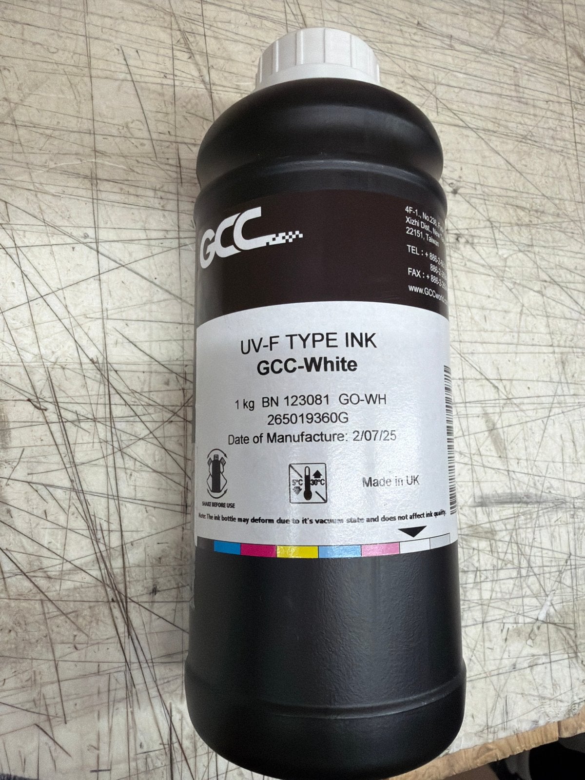 GCC-White UV-F Type Inkt 1 kg - Nieuw, Ophalen of Verzenden