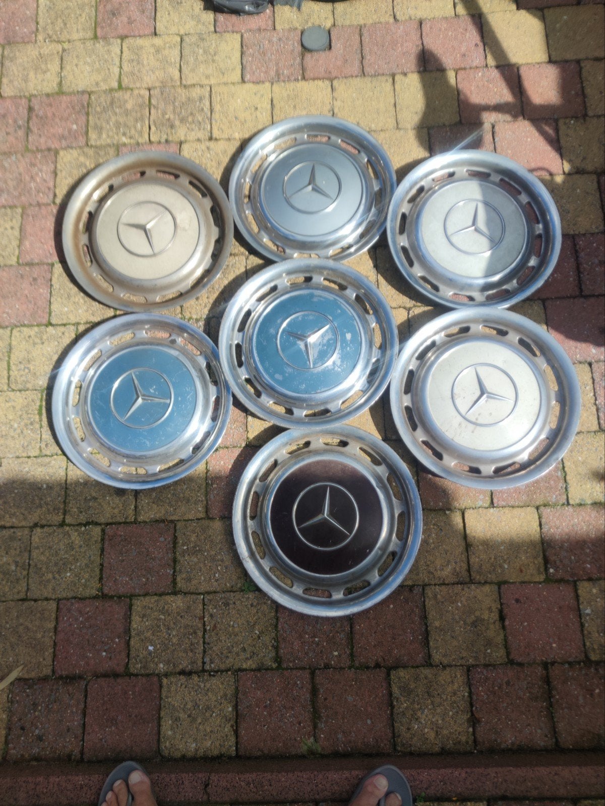 Mercedes wieldoppen jaren '70/'80 - Set van 7, Ophalen, Gebruikt