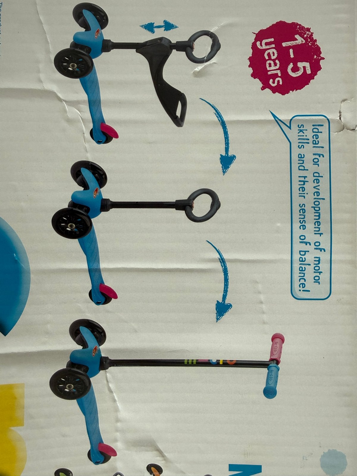 Micro Mini 3-in-1 Step Blauw - Met Zitje - Gebruikt, Ophalen of Verzenden, Gebruikt, Gewone step