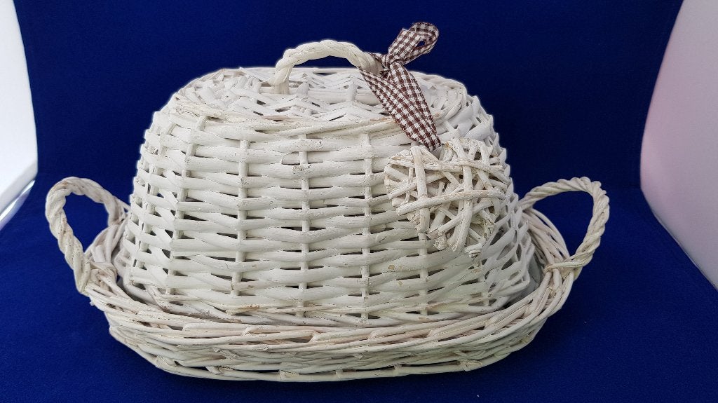 Countryfield brocante dienblad rotan, met deksel. 7B8, Huis en Inrichting, Woonaccessoires | Dienbladen, Tweedehands verkoop, Tweedehands verkoop