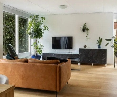 Moderne TV-kast en meubel met marmerlook en glazen plaat, Ophalen