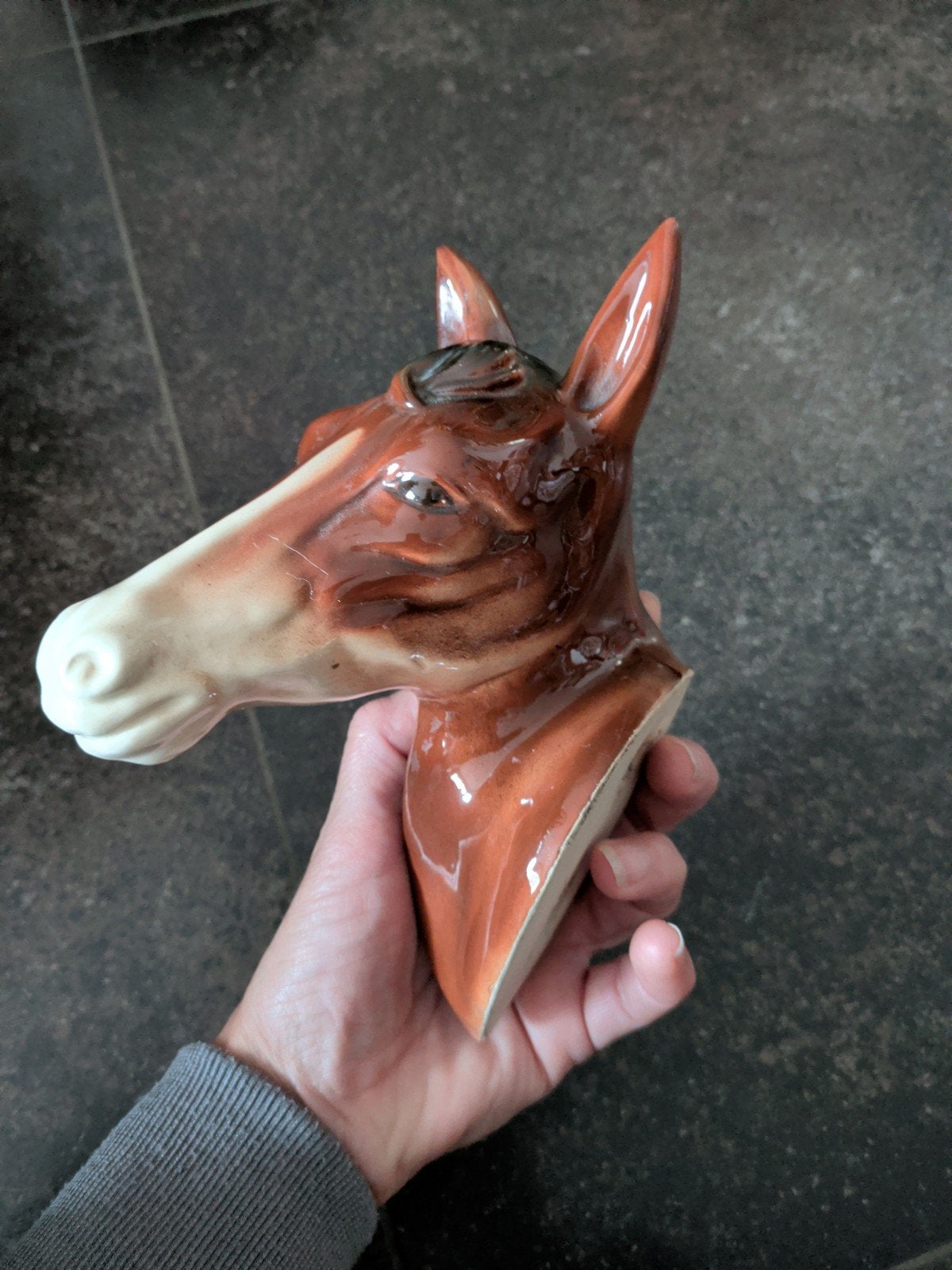 paarden hoofd beeld van keramiek, Ophalen of Verzenden, Zo goed als nieuw, Dier