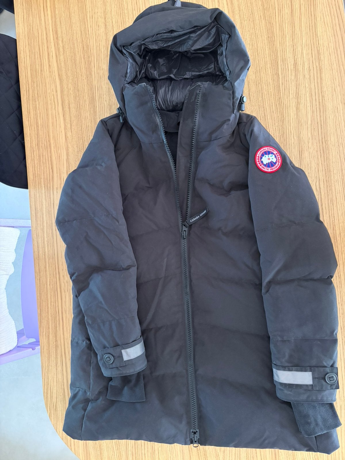 Canada Goose Merritt Parka 3832L dames XL zwart zeer netjes, Ophalen, Zo goed als nieuw, Maat 46/48 (XL) of groter, Zwart