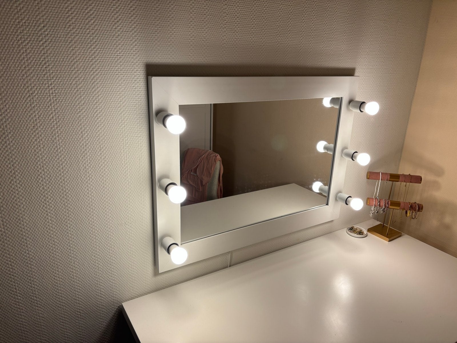 Make-up spiegel met verlichting, Ophalen, Gebruikt, 100 tot 150 cm, 75 tot 100 cm