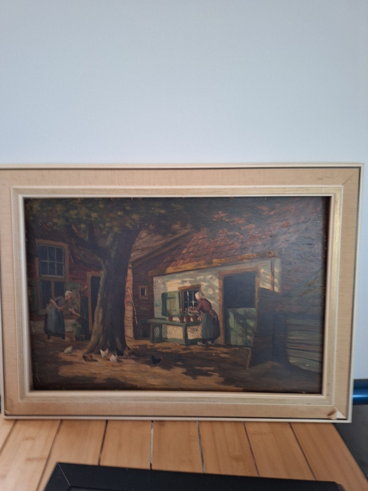 Oud Hollands tafereel: Vrouwen bij boerderij, Ophalen
