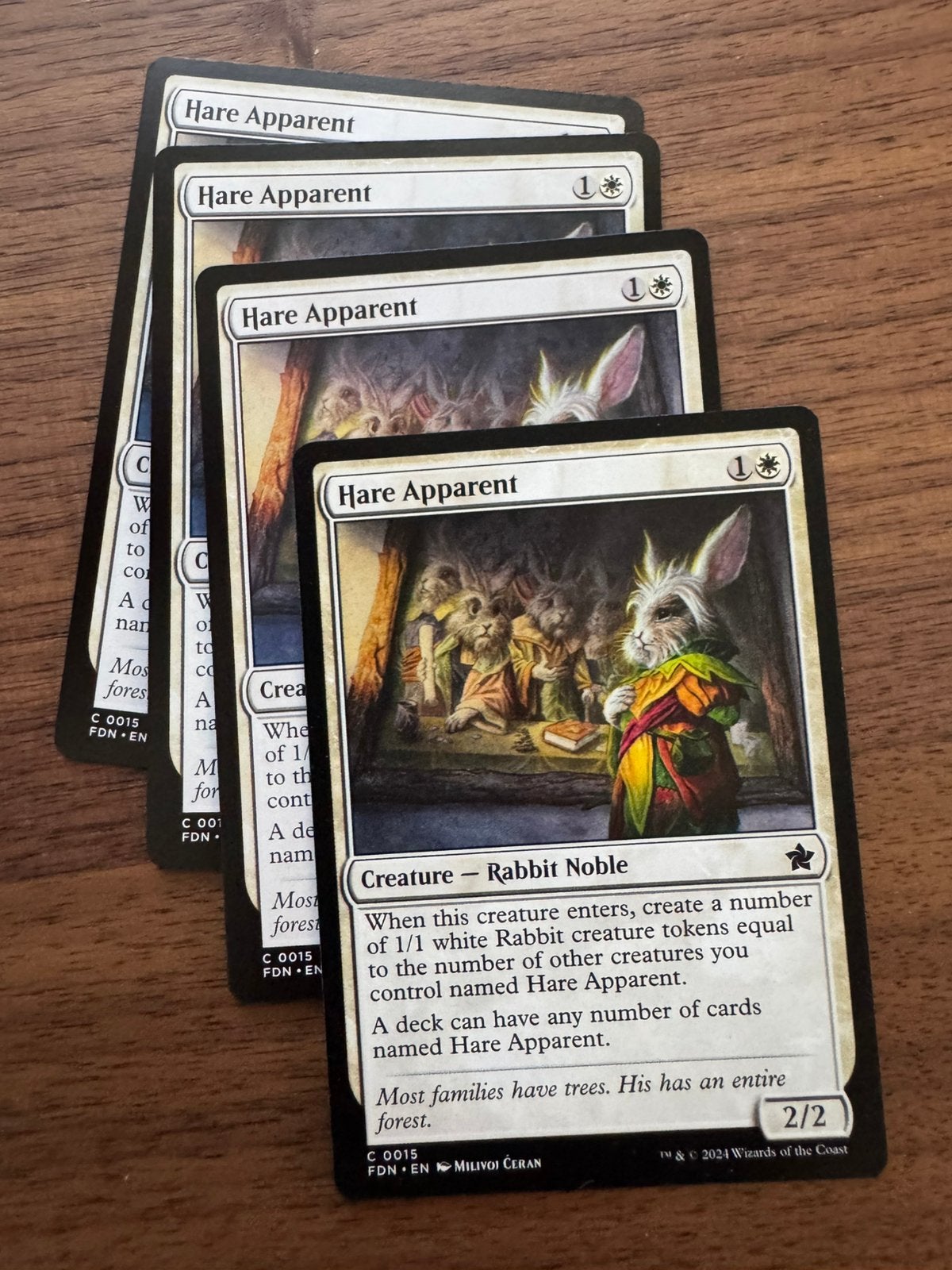 Playset 4x Hare Apparent Magic: The Gathering Foundations, Verzenden, Zo goed als nieuw