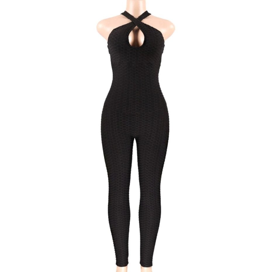 Zwarte dames jumpsuit catsuit bodysuit maat S M L, Verzenden, Nieuw, Maat 38/40 (M), Zwart