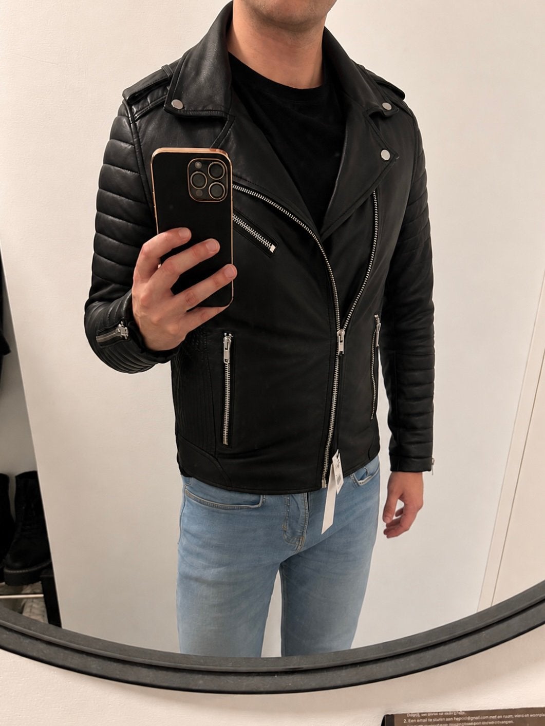 Serge Pariente biker jacket M, Maat 48/50 (M), Zwart, Nieuw, Ophalen of Verzenden