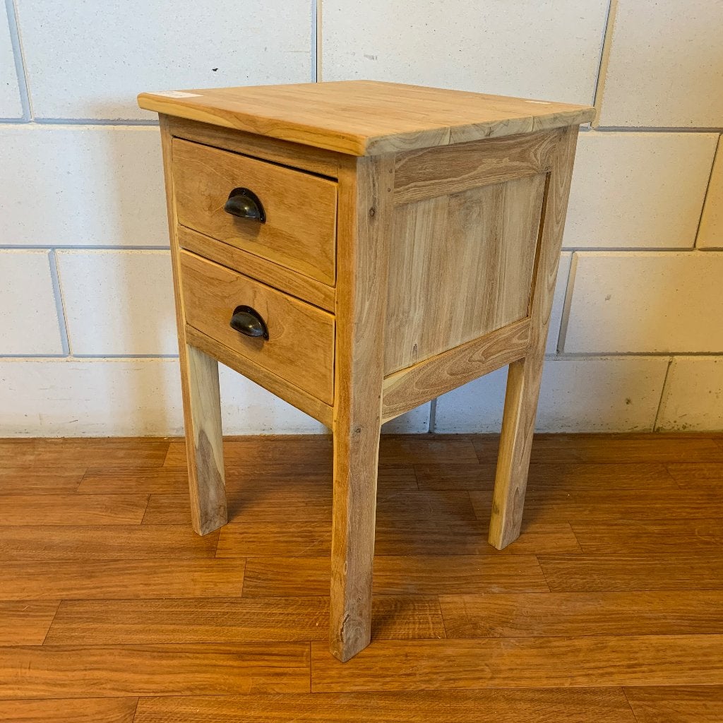 houten ladekast - massief teak - 2 lades - Gratis bezorgd, TTM Wonen, Meubels – (Perzische) Tapijten en Woonaccessoires, Minder dan 50 cm