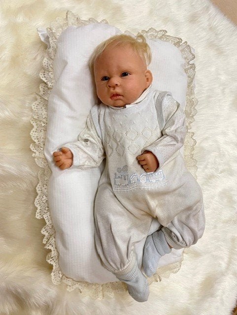 Nel de Man OOAK baby d modelene ong 56cm., Verzamelen, Ophalen of Verzenden, Zo goed als nieuw, Babypop, Levensecht of Reborn