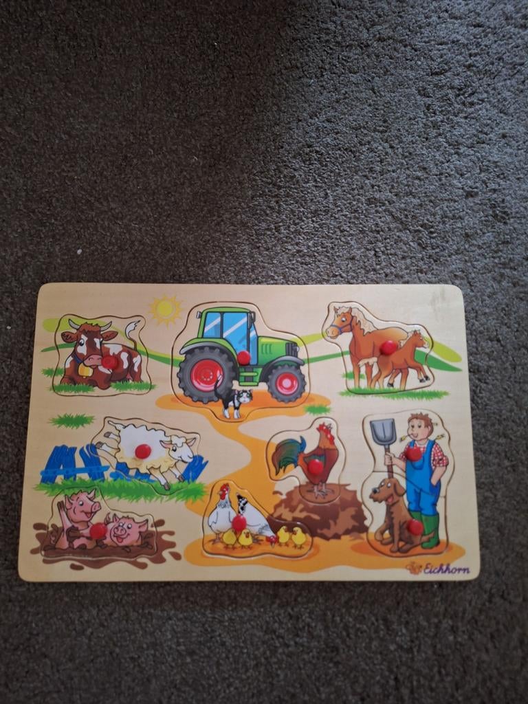 Houten Puzzel Boerderij Eichhorn, 2 tot 4 jaar, 10 tot 50 stukjes, Ophalen of Verzenden, Zo goed als nieuw