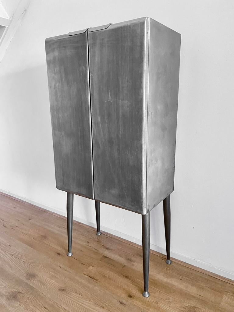 Vintage Industriële Metalen Kast, Cabinet, Ophalen