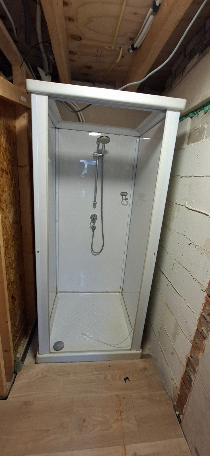 tijdelijke douche cabine, Ophalen, Gebruikt