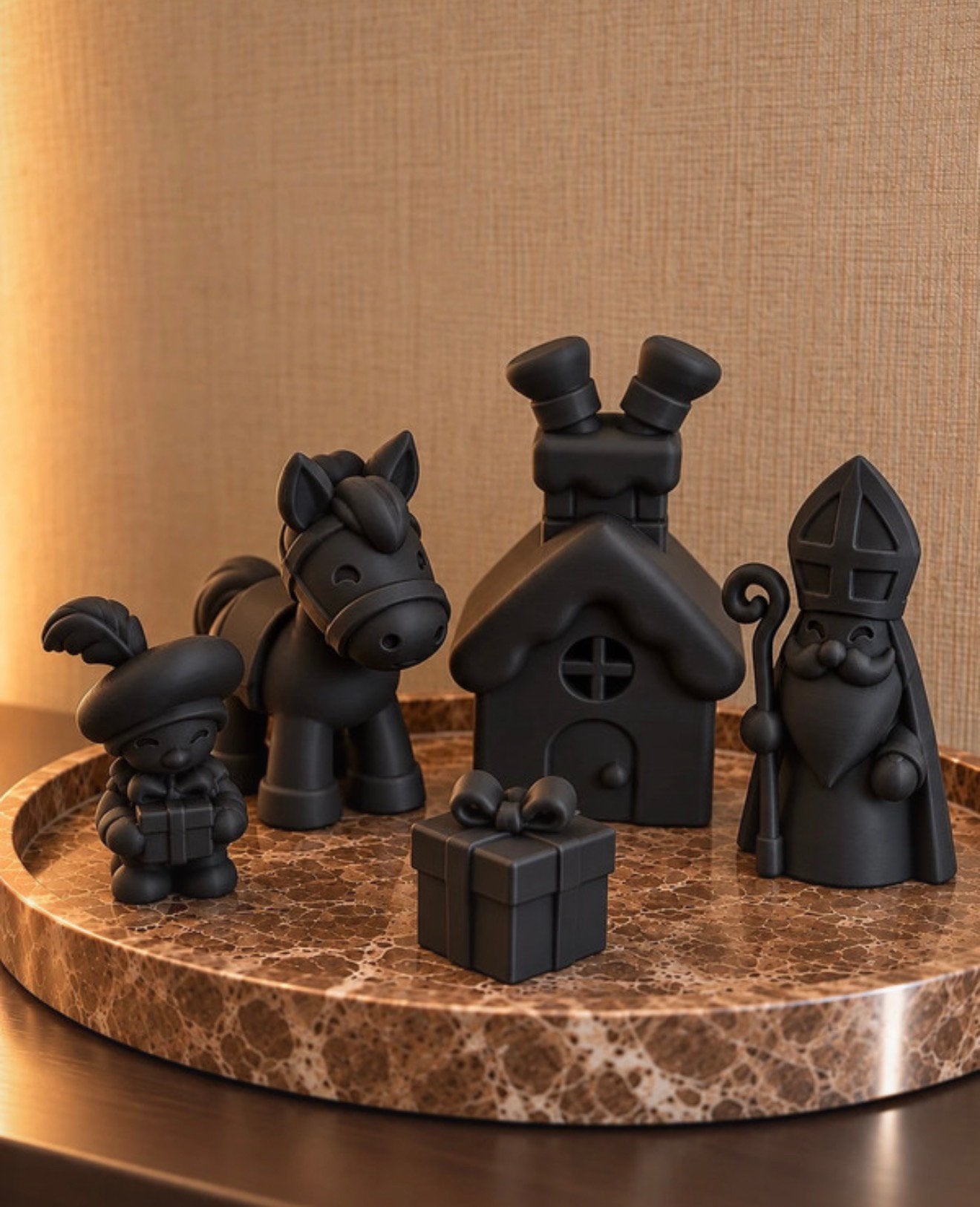 Sinterklaas decorstie set paard - sint - piet - huis-cadeau, Ophalen of Verzenden, Nieuw