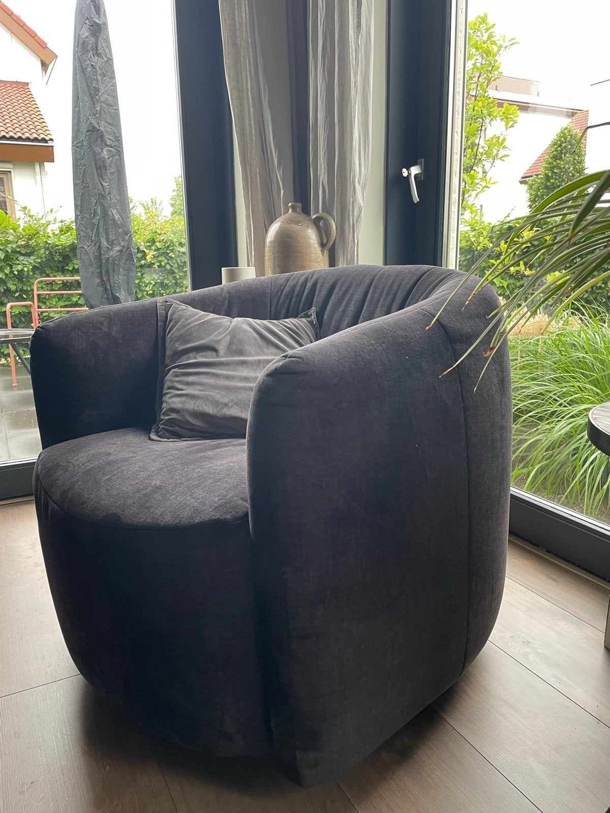 Antraciet draaifauteuil (Loods5), Ophalen of Verzenden, Zo goed als nieuw, Stof, 75 tot 100 cm