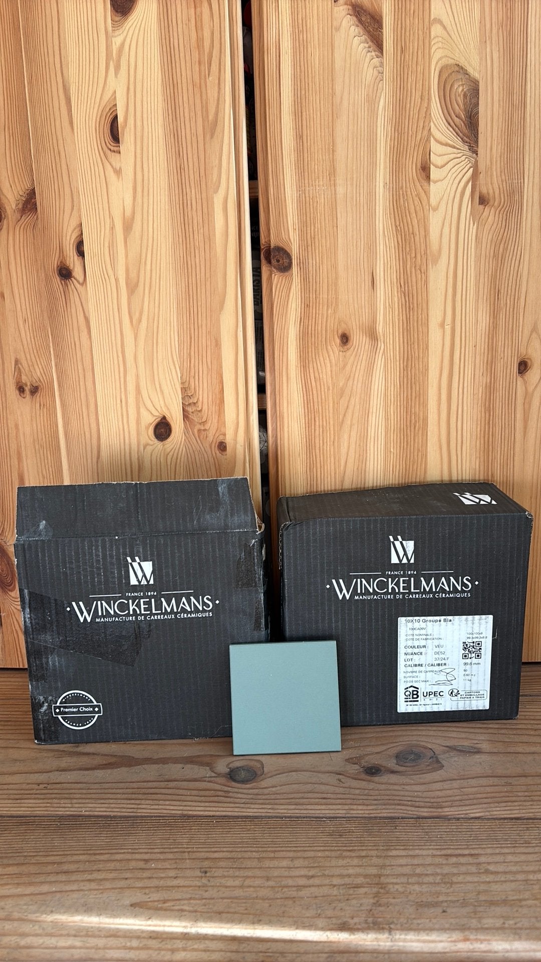 Winckelmans tegels Vert Uni (groen) 1,5 doosje, Ophalen, Nieuw