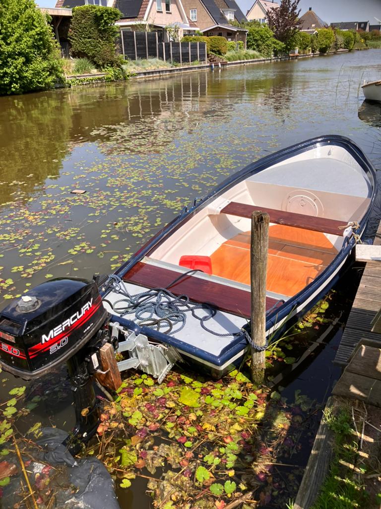 Sloepje, boot eventueel met 5pk buitenboordmotor mercury, Watersport en Boten, Sloepen, Ophalen, Gebruikt, Staal, 5 pk