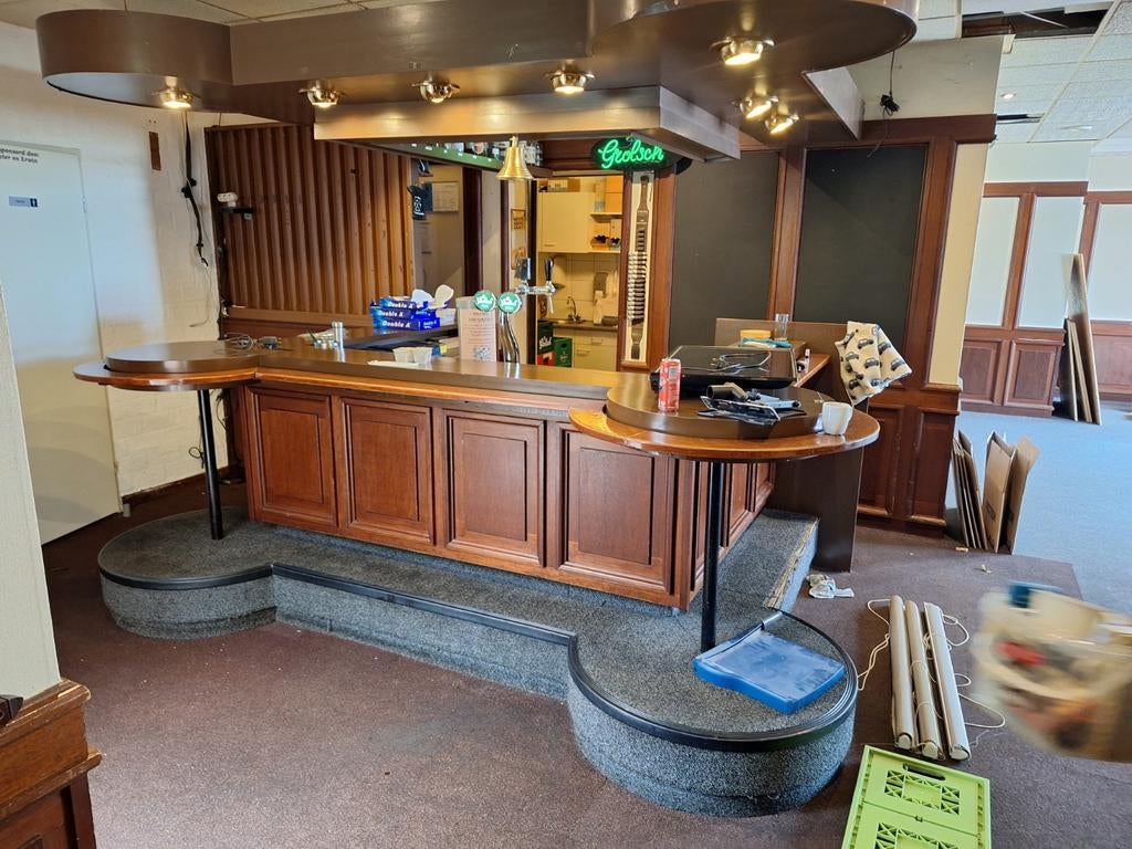Complete Houten Bar met Verlichting en Tapinstallatie, Huis en Inrichting, Barren, Ophalen, Gebruikt
