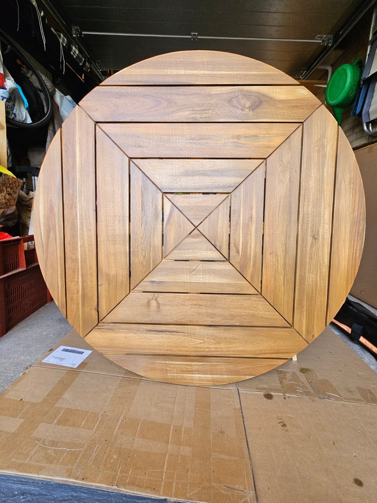 Rond acaciahout tafelblad - 110 cm, Ophalen, Rond, Nieuw, Overige houtsoorten