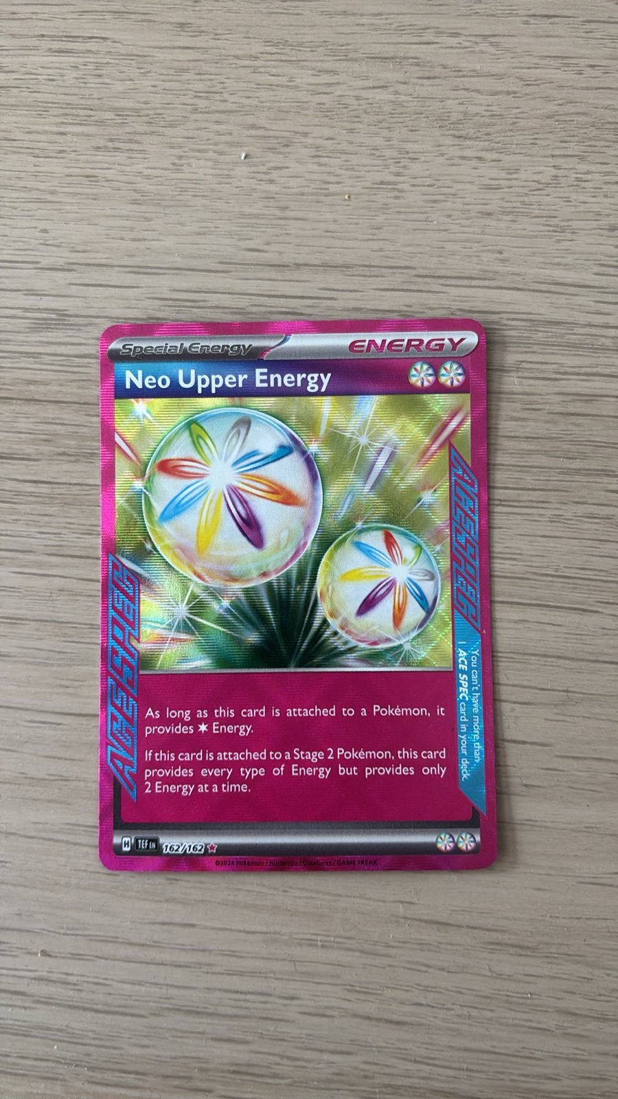 Pokemon Neo Upper Energy 162/162 ACE SPEC Foil Kaart, Ophalen of Verzenden, Zo goed als nieuw, Losse kaart, Foil