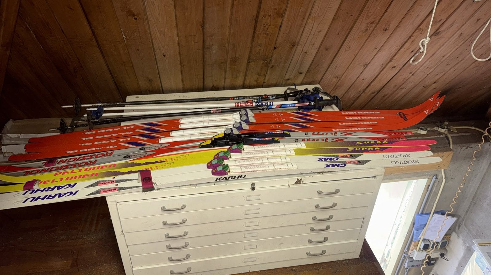 Diverse langlaufski's en stokken - Salomon, Fischer, Rossign, Sport en Fitness, Ophalen, 160 tot 180 cm, Salomon, Ski's