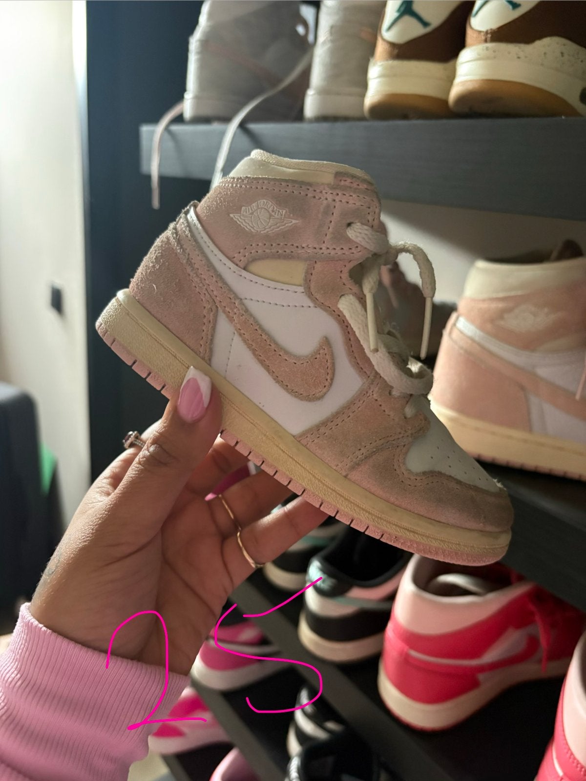 Jordan 1 washed pink maat 25, Ophalen, Gebruikt, Schoenen