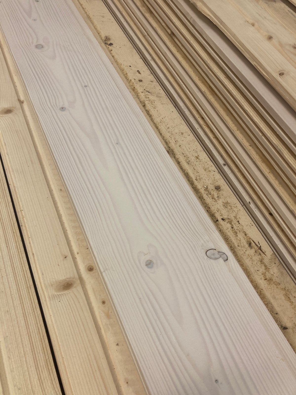 Dakbeschot planken vuren white wash nieuw, Ophalen, Minder dan 25 mm, Nieuw, Plank
