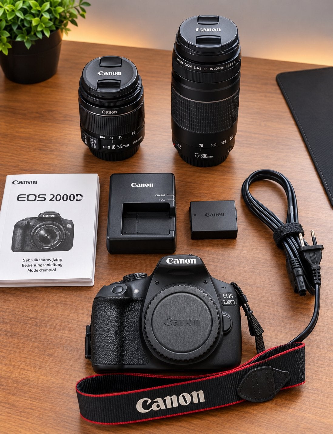 Canon EOS 2000D/ 2x lens/ Accessoires, Spiegelreflex, Canon, Ophalen of Verzenden, Zo goed als nieuw