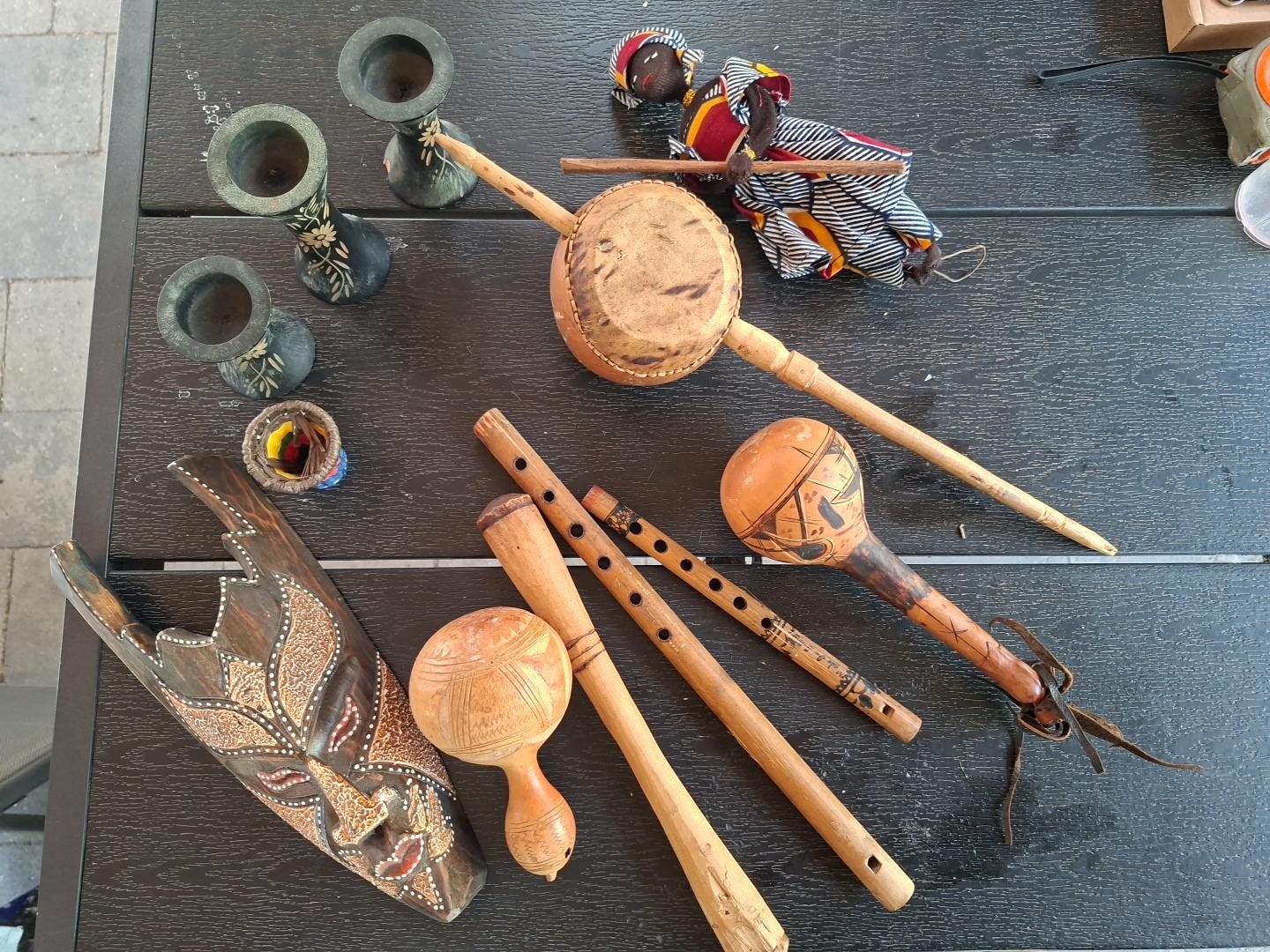 Afrikaanse decoratie masker muziek instrumenten set, Muziek en Instrumenten, Ophalen of Verzenden, Gebruikt, Overige soorten