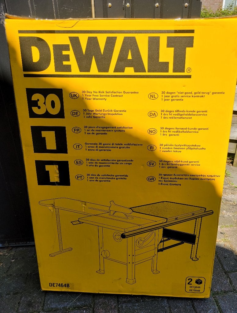 Zeldzaam: Nieuw in doos! DeWalt DE7464B set voor DW746 (T), Overige typen, Nieuw, Ophalen of Verzenden, 1200 watt of meer