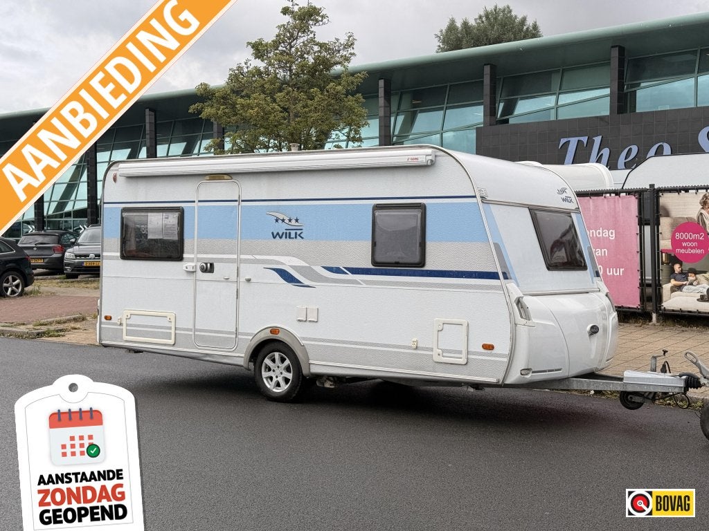 Wilk S4 450 HTD, Met cassette luifel, mover (Zondag open), Caravans en Kamperen, Kachel, Rondzit, Bedrijf, 4 tot 5 meter