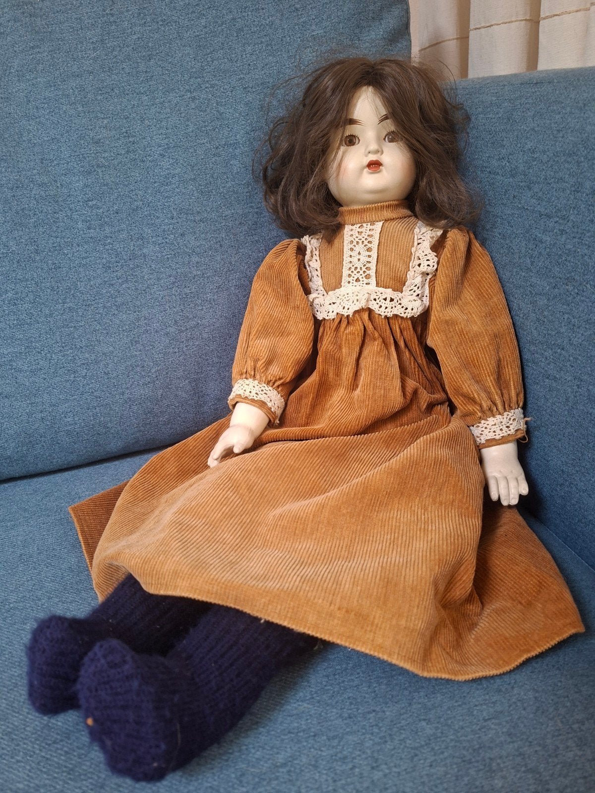 Vintage Sofadoll jaren '70 - Porseleinen hoofd slaapogen, Verzamelen, Ophalen of Verzenden, Zo goed als nieuw, Pop