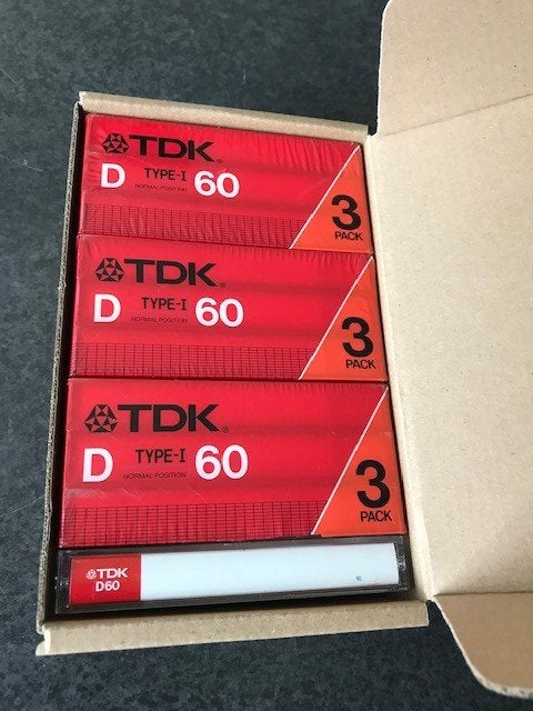 TDK D60 cassettebandjes NOS, Cd's en Dvd's, Cassettebandjes, Overige genres, Met bewaardoos, rek of koffer, Nieuw in verpakking