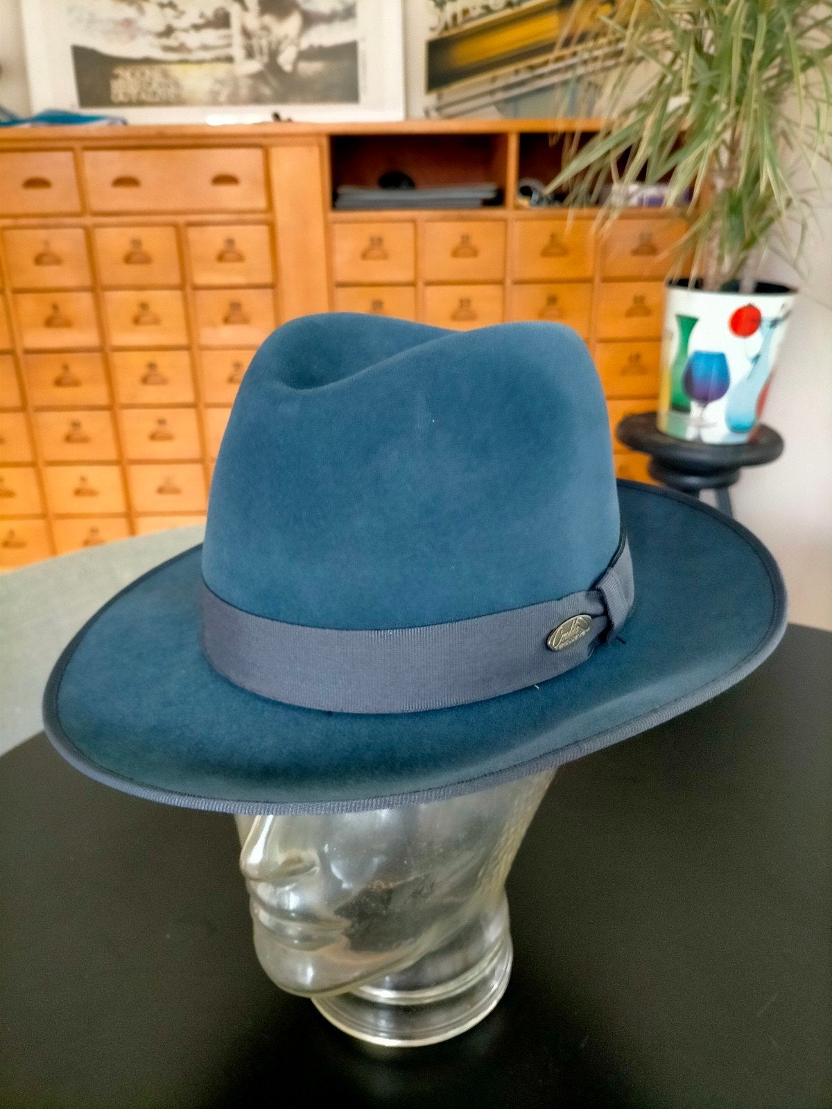 Nieuwe handgemaakte Candito hoed - Maat 57 - Blauw, Ophalen of Verzenden