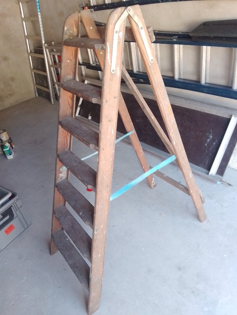 Houten trap, Ophalen, Gebruikt, Opvouwbaar of Inschuifbaar, 2 tot 4 meter