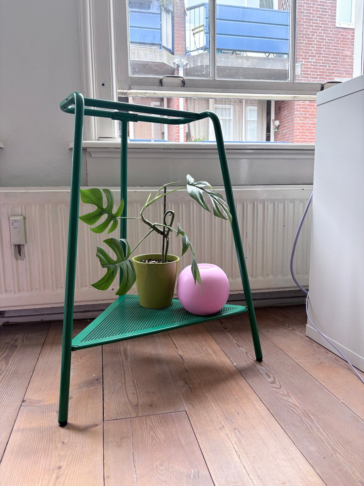 IKEA schraag tafelpoot bureau ondersteuner Groen, Zo goed als nieuw, Minder dan 100 cm, Metaal, Ophalen