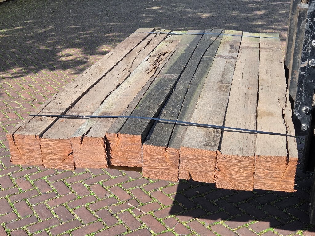 8 Hardhouten palen 15x15 cm 2.40 m lang - nr: HB251, Ophalen, 250 cm of meer, Palen, Hardhout