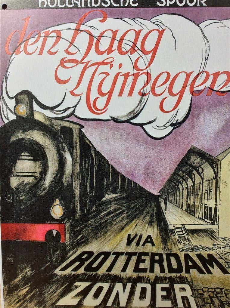 Den Haag Nijmegen NS Trein Spoorwegen Wandbord, Ophalen of Verzenden, Nieuw, Trein, Overige typen