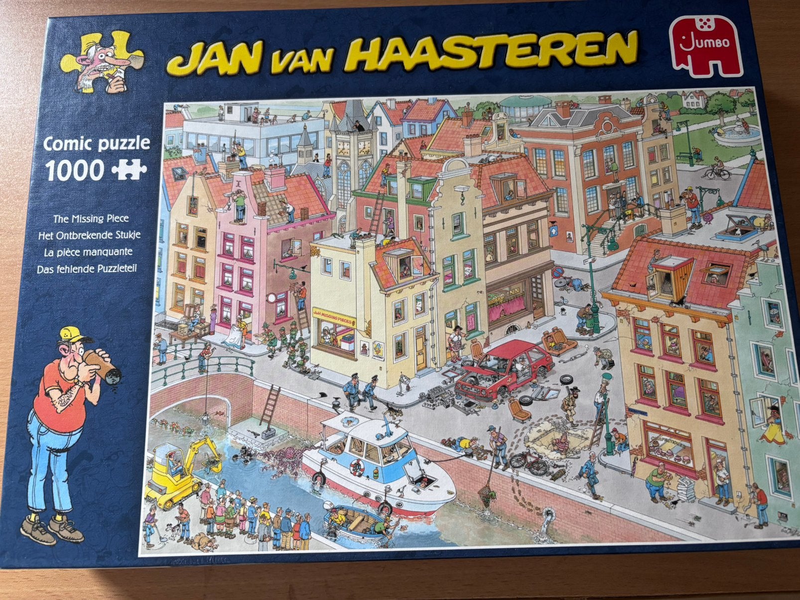 Jan van Haasteren 1000 stukjes “The missing piece”, Hobby en Vrije tijd, Ophalen, 500 t/m 1500 stukjes, Zo goed als nieuw