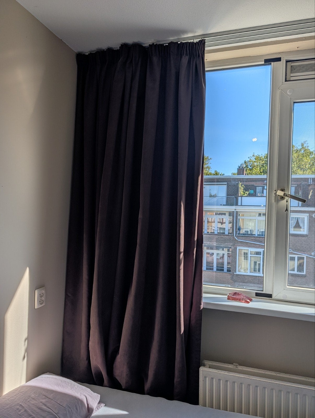 Donkerbruine gordijnen (2 stuks) - 270x253 cm, Ophalen of Verzenden