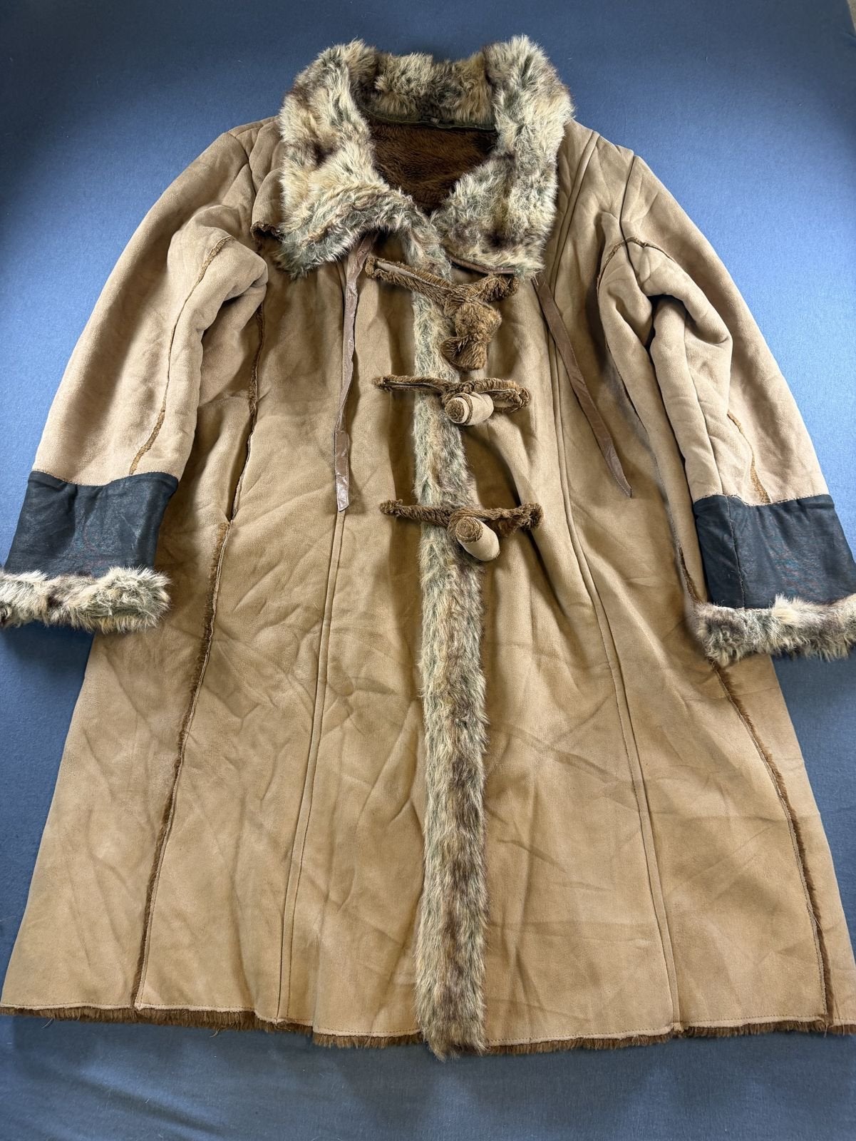 Bruine Afghaanse jas - Vintage Dressing (lammy coat /, Bayline Vintage Trading, Bruin, Verzenden, Maat 46/48 (XL) of groter